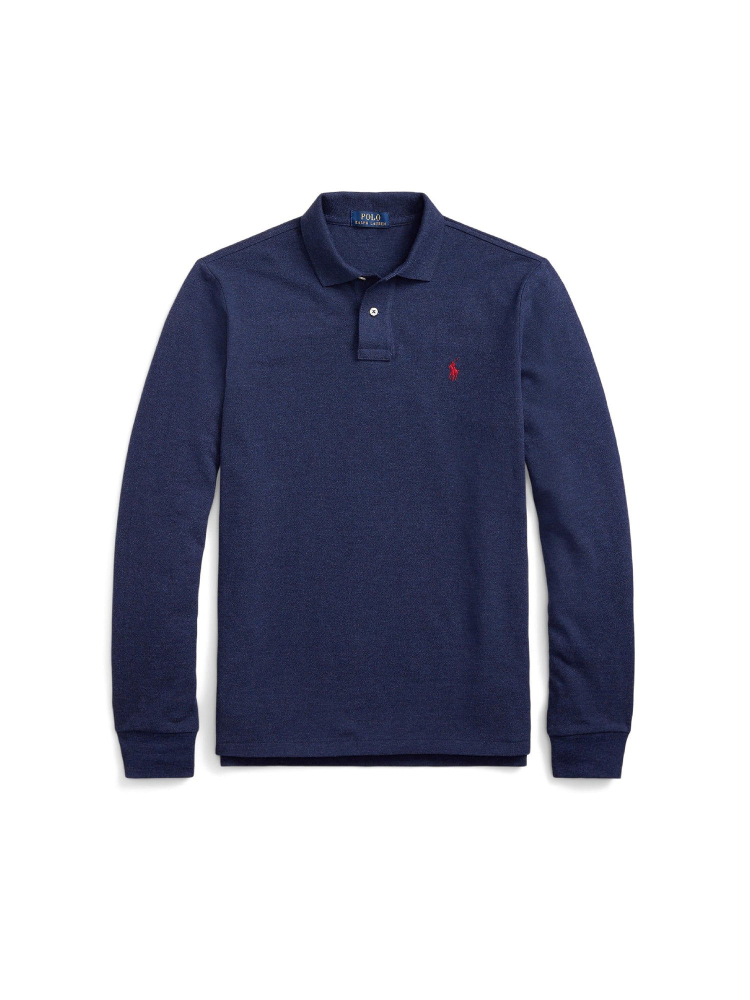 Polo cintré à manches longues piqué - Spring Navy Heather