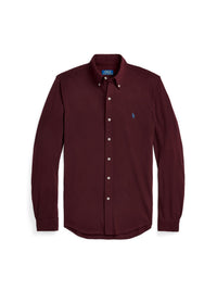 Ultra-lightweight piqué fitted shirt - Harvard Wine