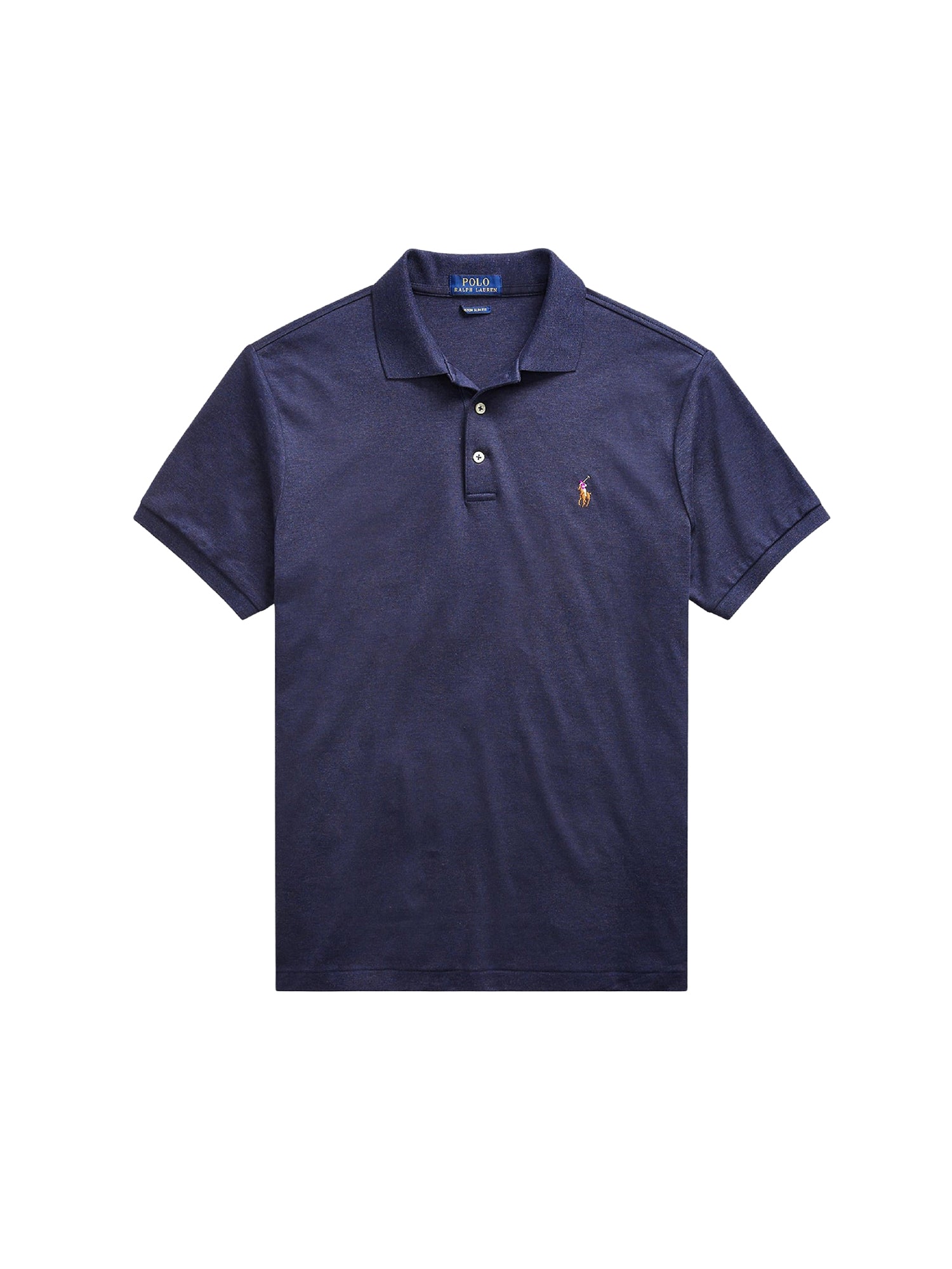 Polo en coton doux coupe ajustée - Spring Navy Heather
