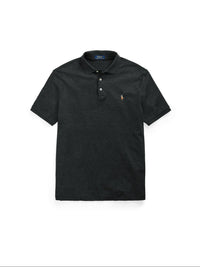 Polo en coton doux coupe ajustée - Black Marl Heather