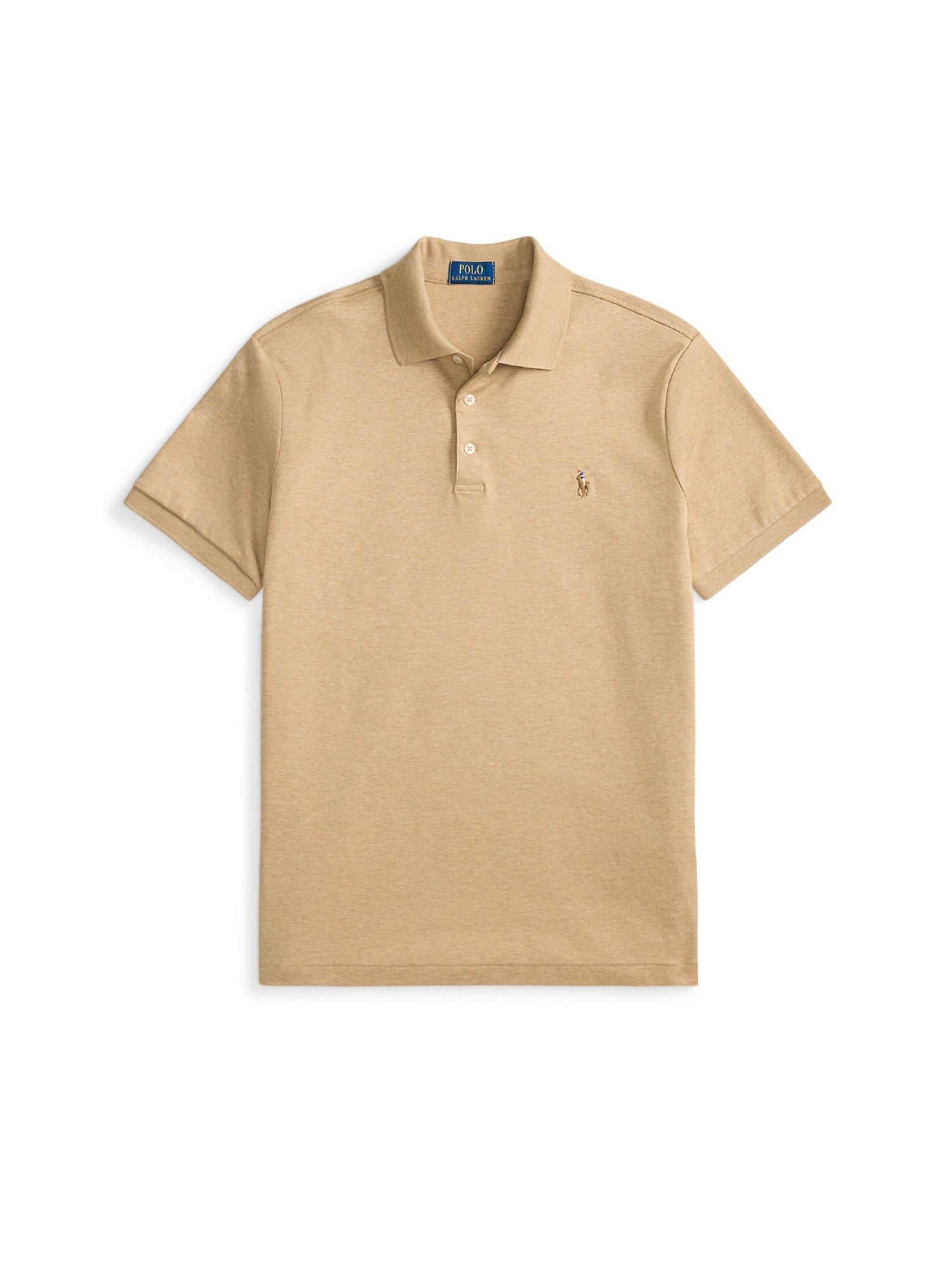 Polo en coton doux coupe ajustée - Classic Camel Heather