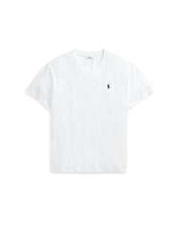 T-shirt classique à col V en jersey - White