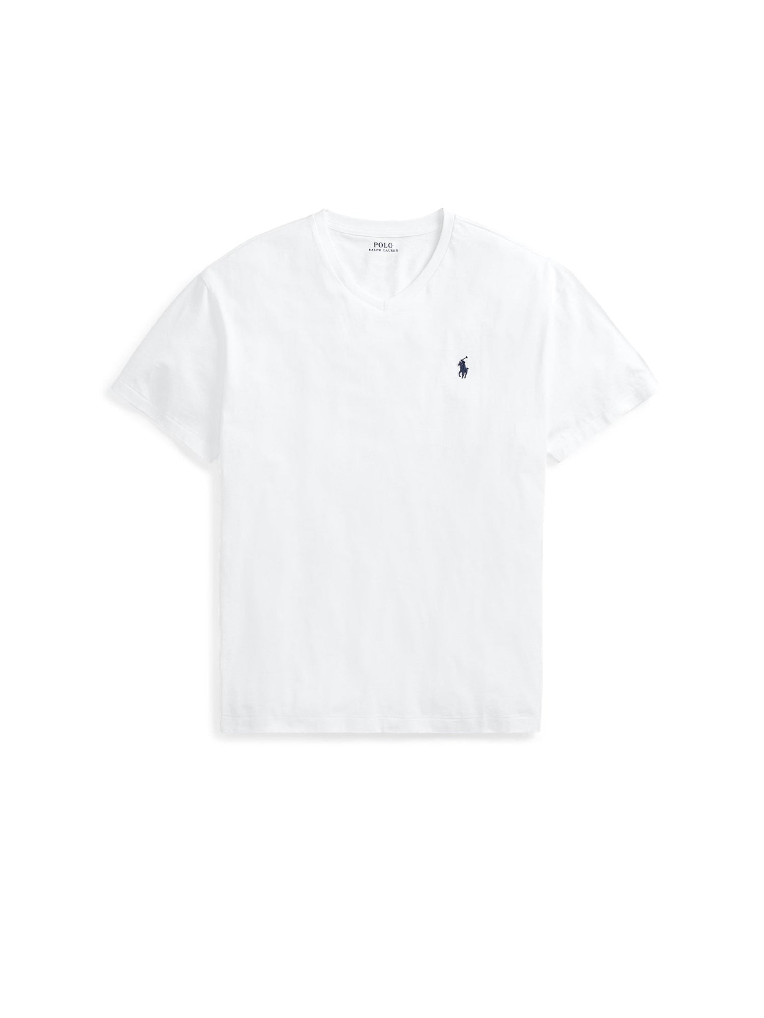 T-shirt classique à col V en jersey - White