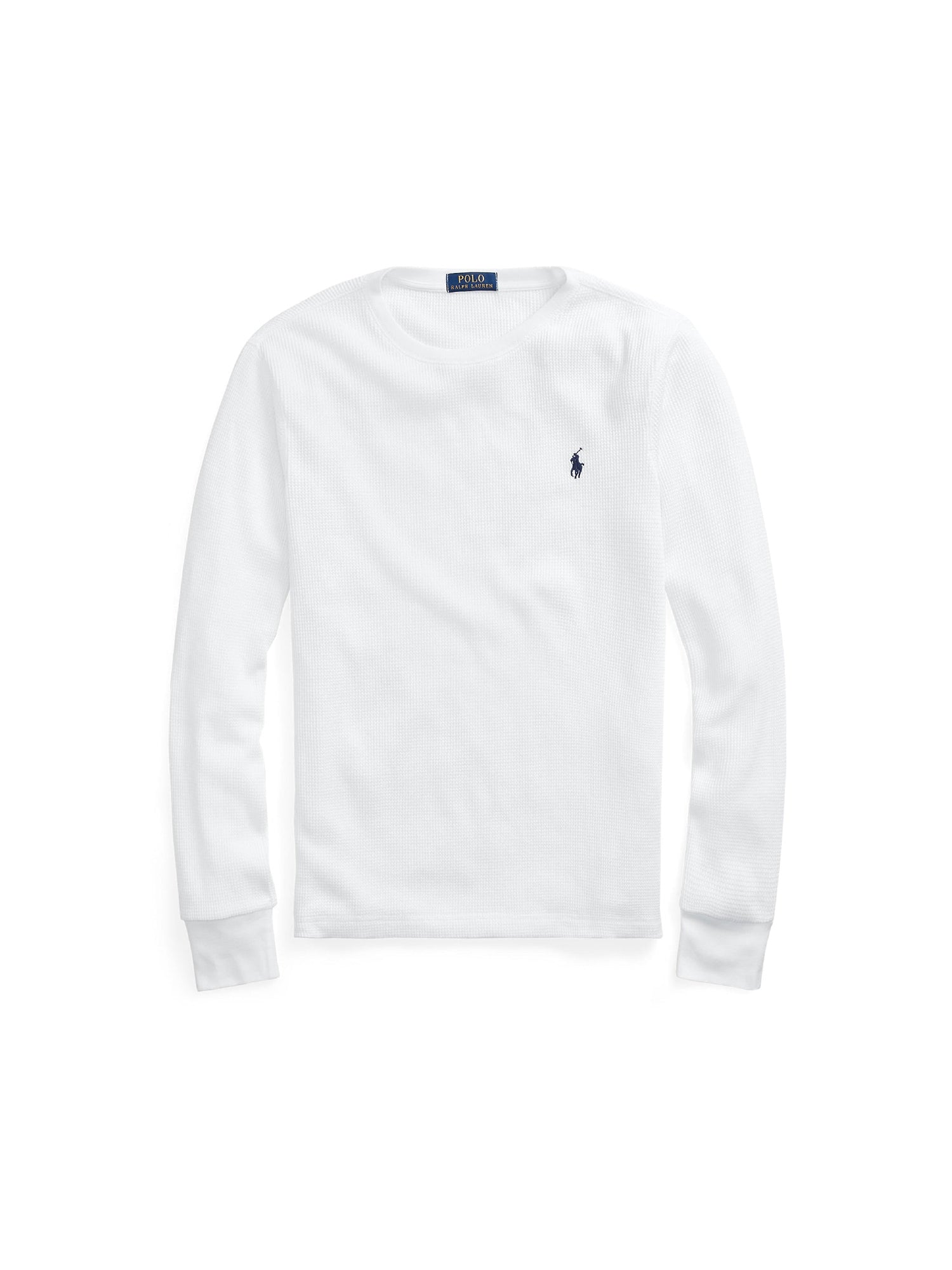 Pull col rond en coton gaufré - White