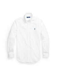 Chemise ajustée popeline de coton gratté - White
