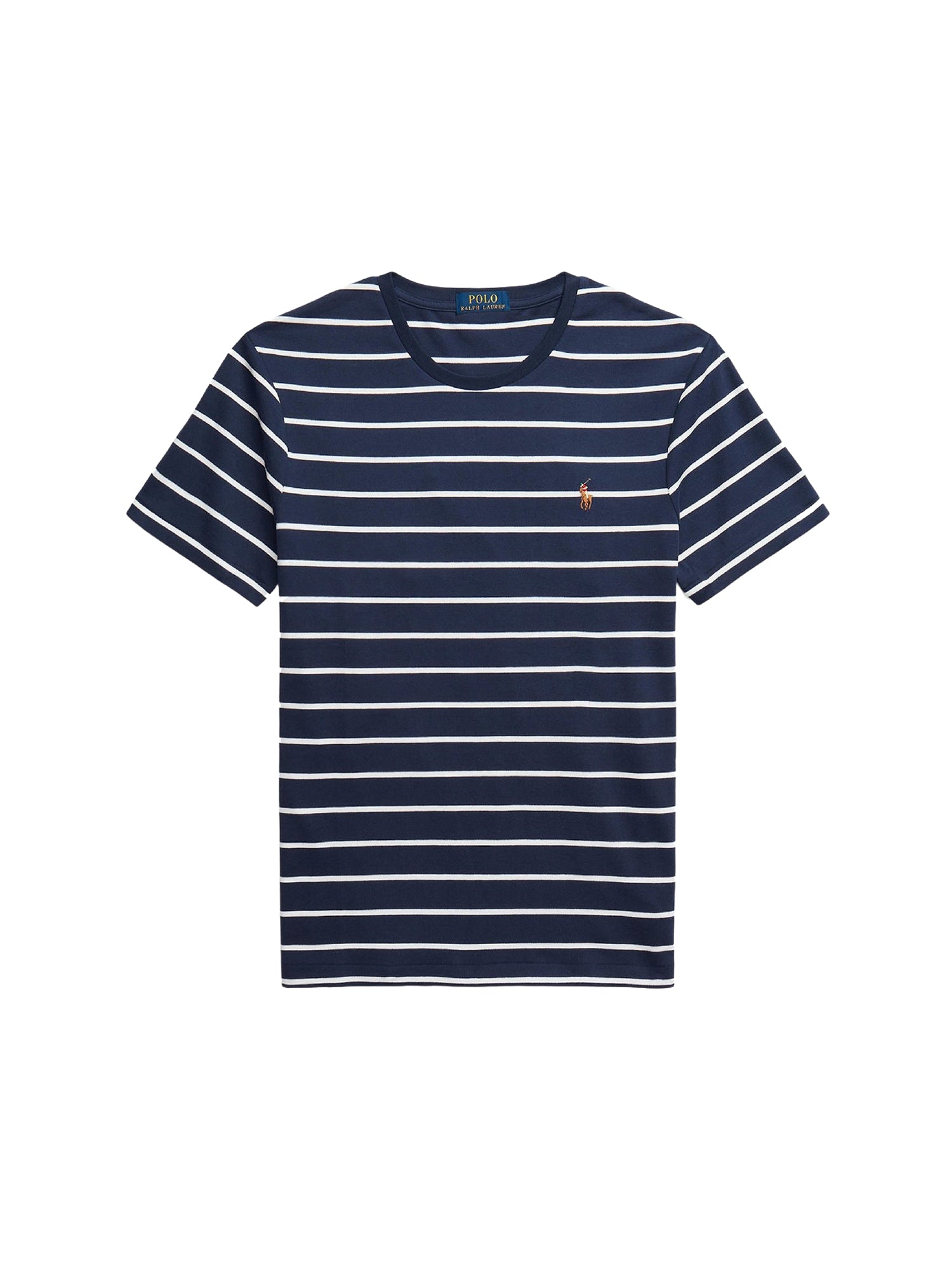 T-shirt Slim en coton doux rayé - Refined Navy & White