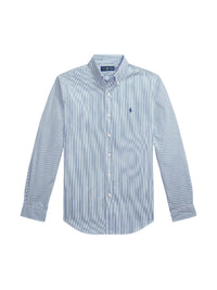 Chemise ajustée en popeline grattée - Blue & White
