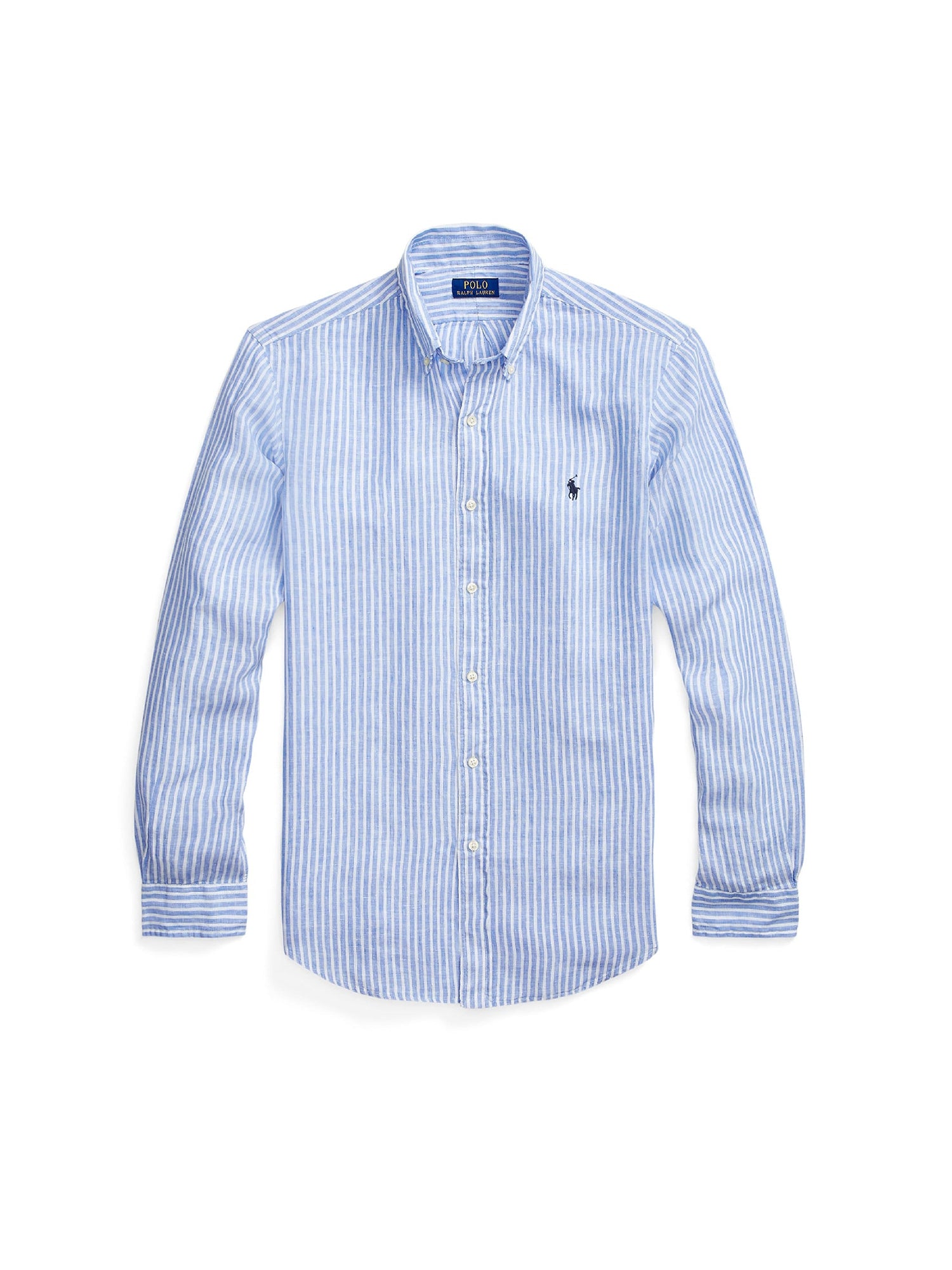 Chemise rayée Custom Fit en lin - Blue & White