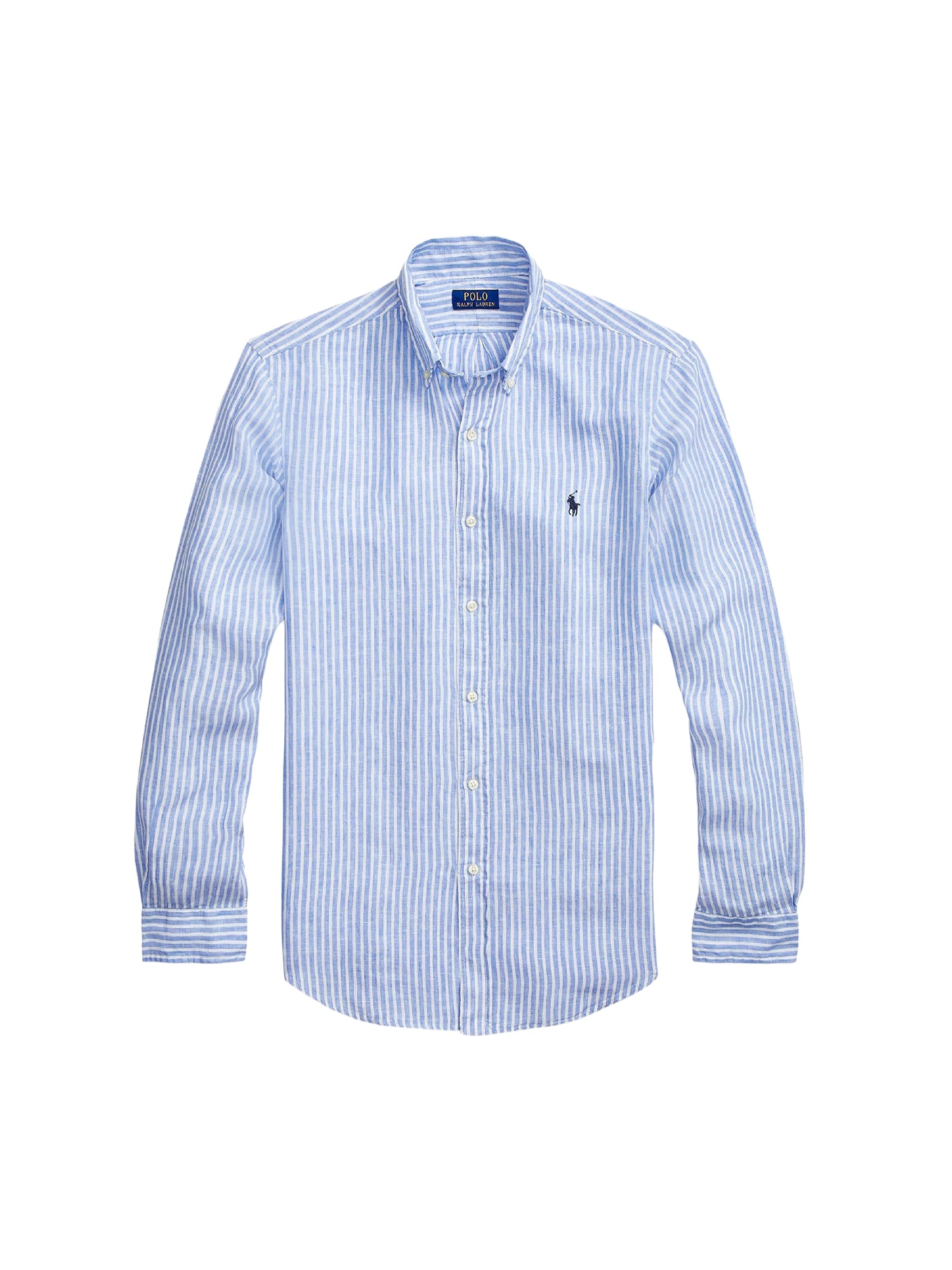 Chemise rayée Custom Fit en lin - Blue & White