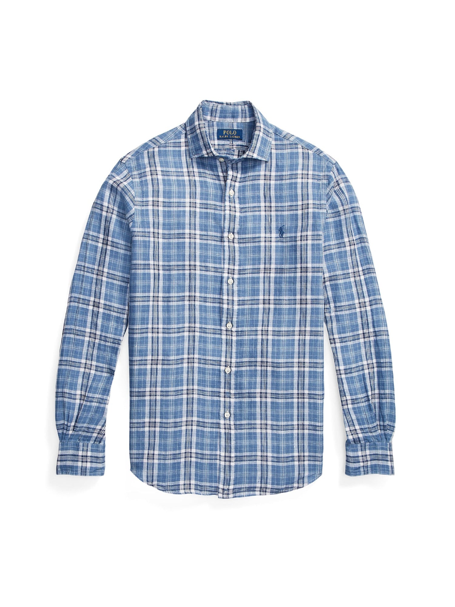 Chemise écossaise ajustée en lin - Blue, White & Multicolore