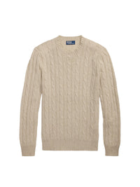 Iconic cable knit cashmere jumper - Natural Cream Heather