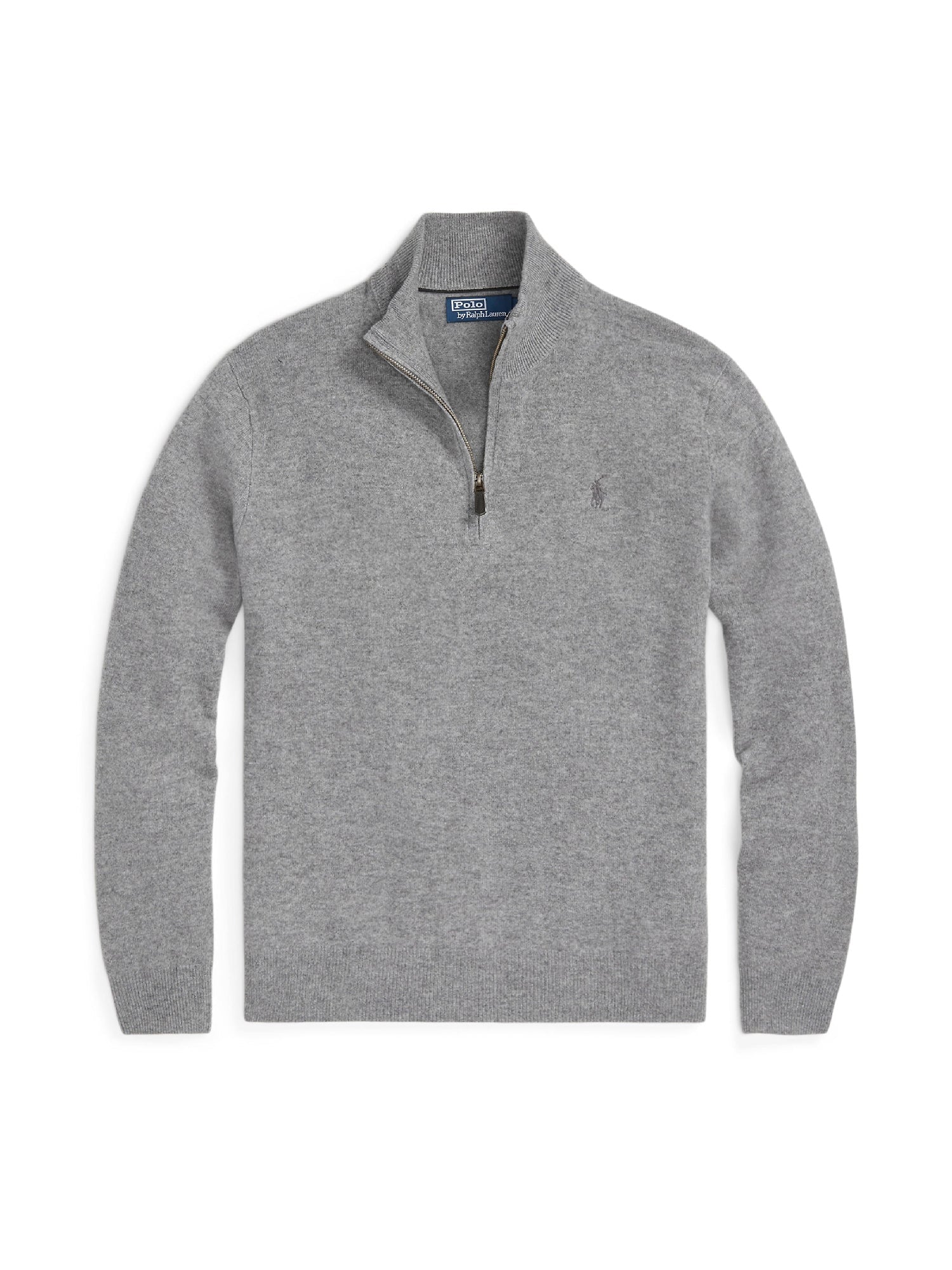 Pull demi-zippé en laine - Fawn Grey Heather