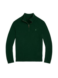 Pull demi-zippé en laine - Moss Agate
