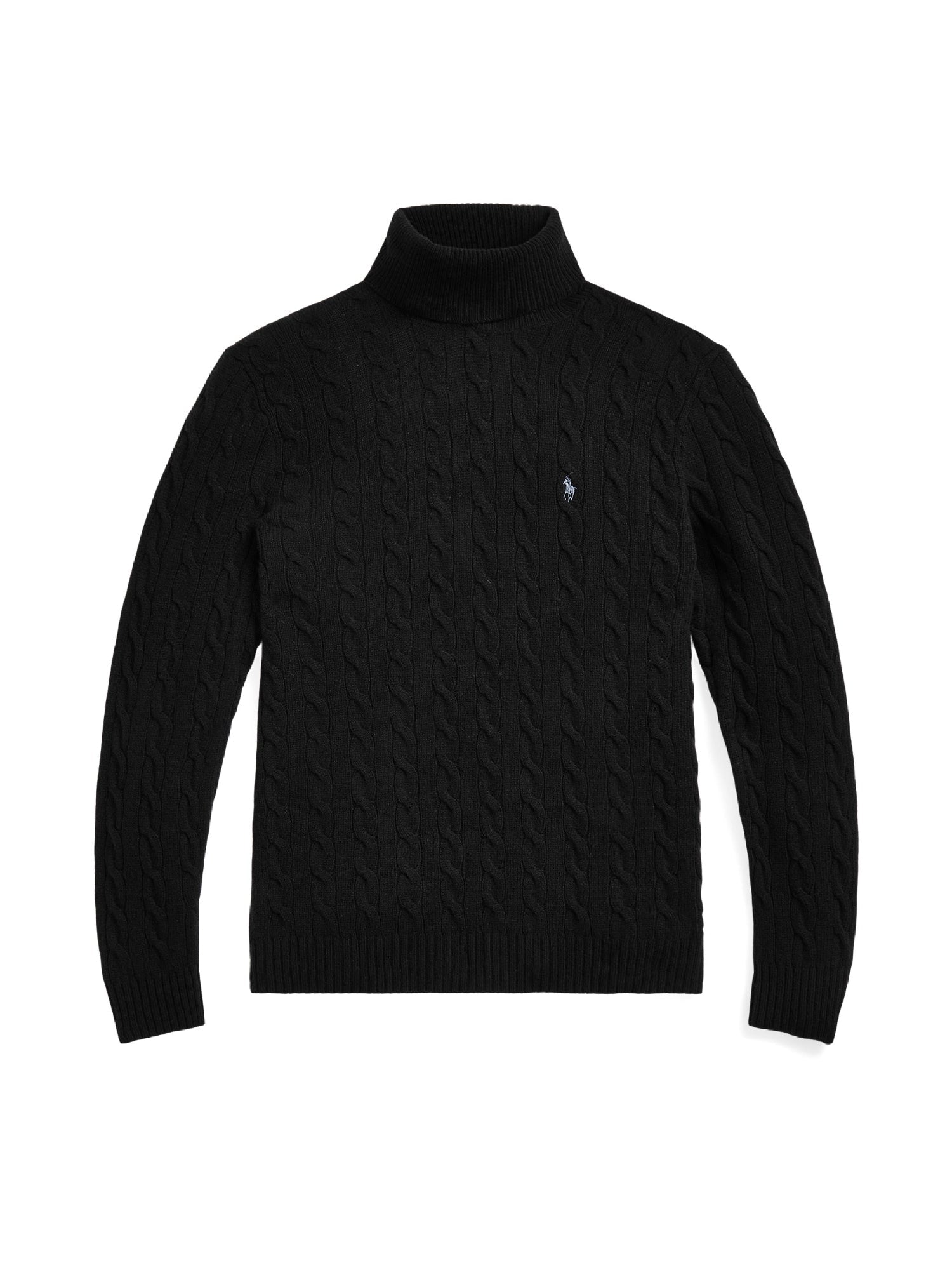 Pull col roulé torsadé en laine - Polo Black