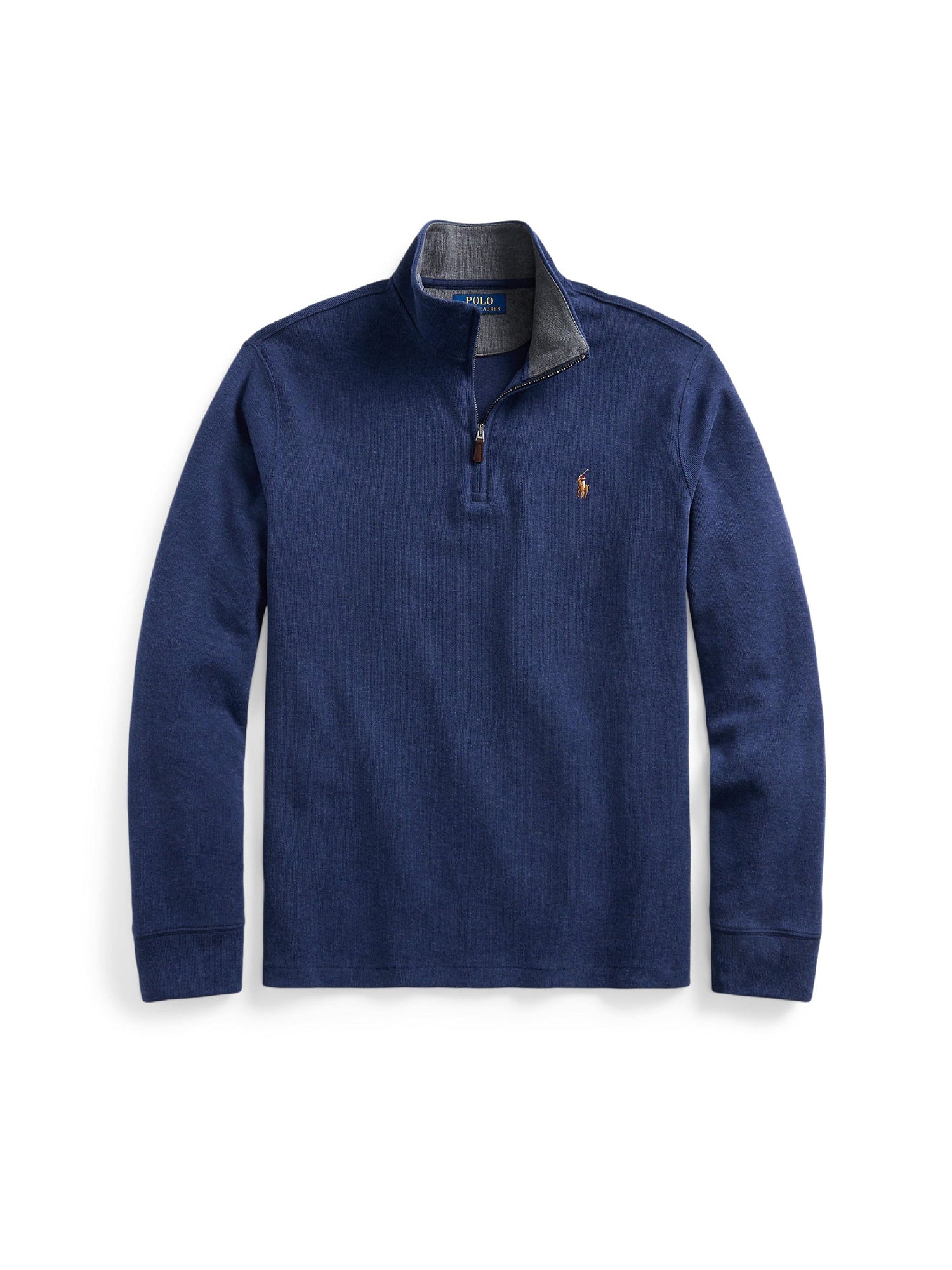 Pull demi-zippé côtelé Estate - Spring Navy Heather & Barclay Heather Int