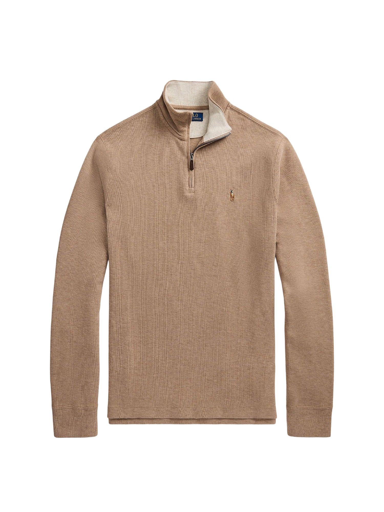 Pull demi-zippé côtelé Estate - Grey Cloud Heather & Ex Dune Int