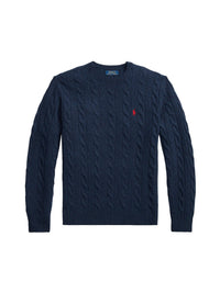 Pull torsadé en laine - Worth Navy Heather