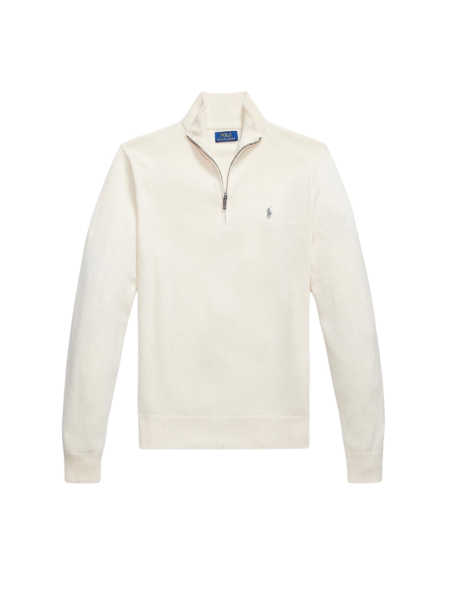 Pull demi-zippé en laine - Andover Cream