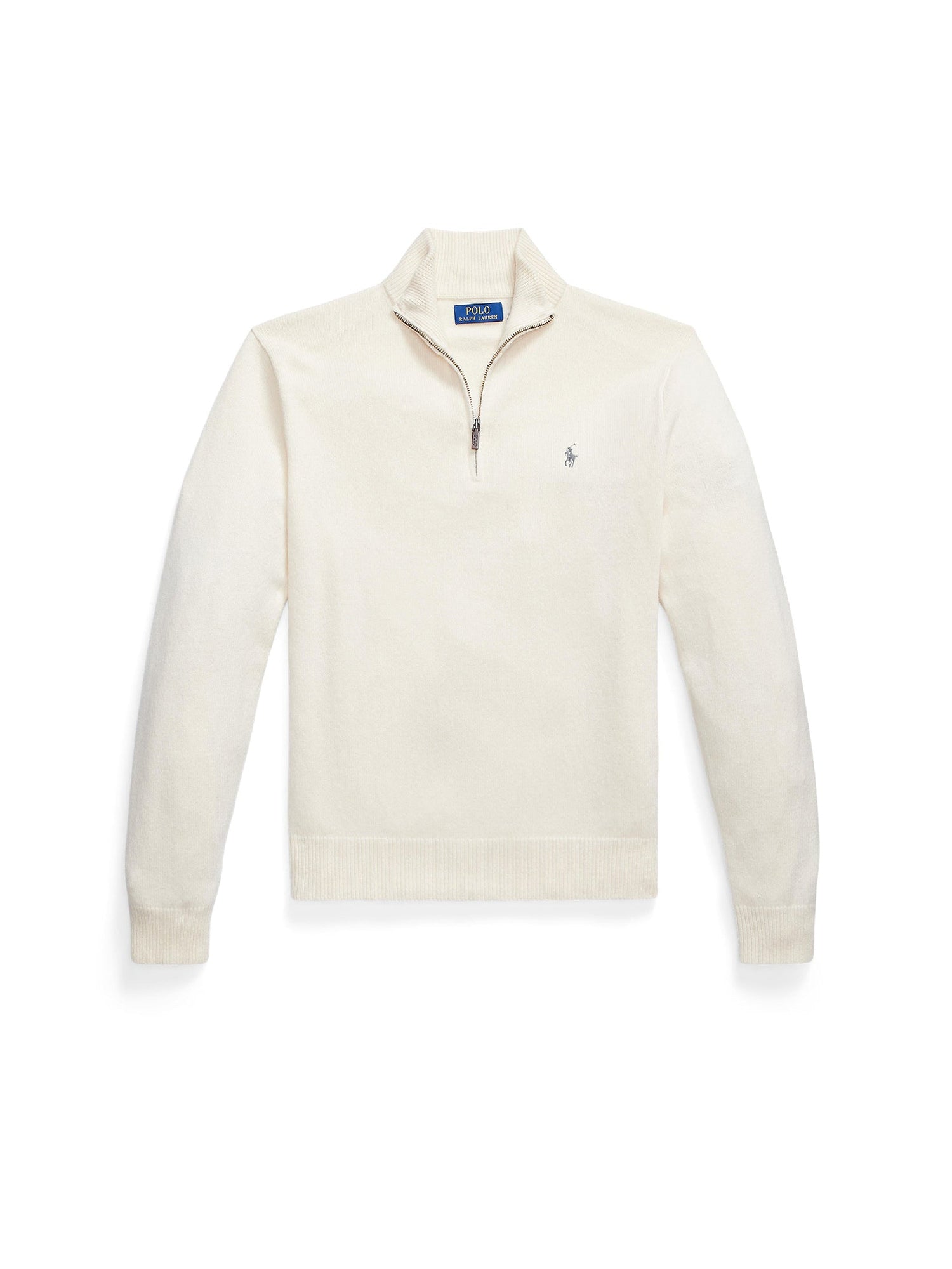 Pull demi-zippé en laine - Andover Cream
