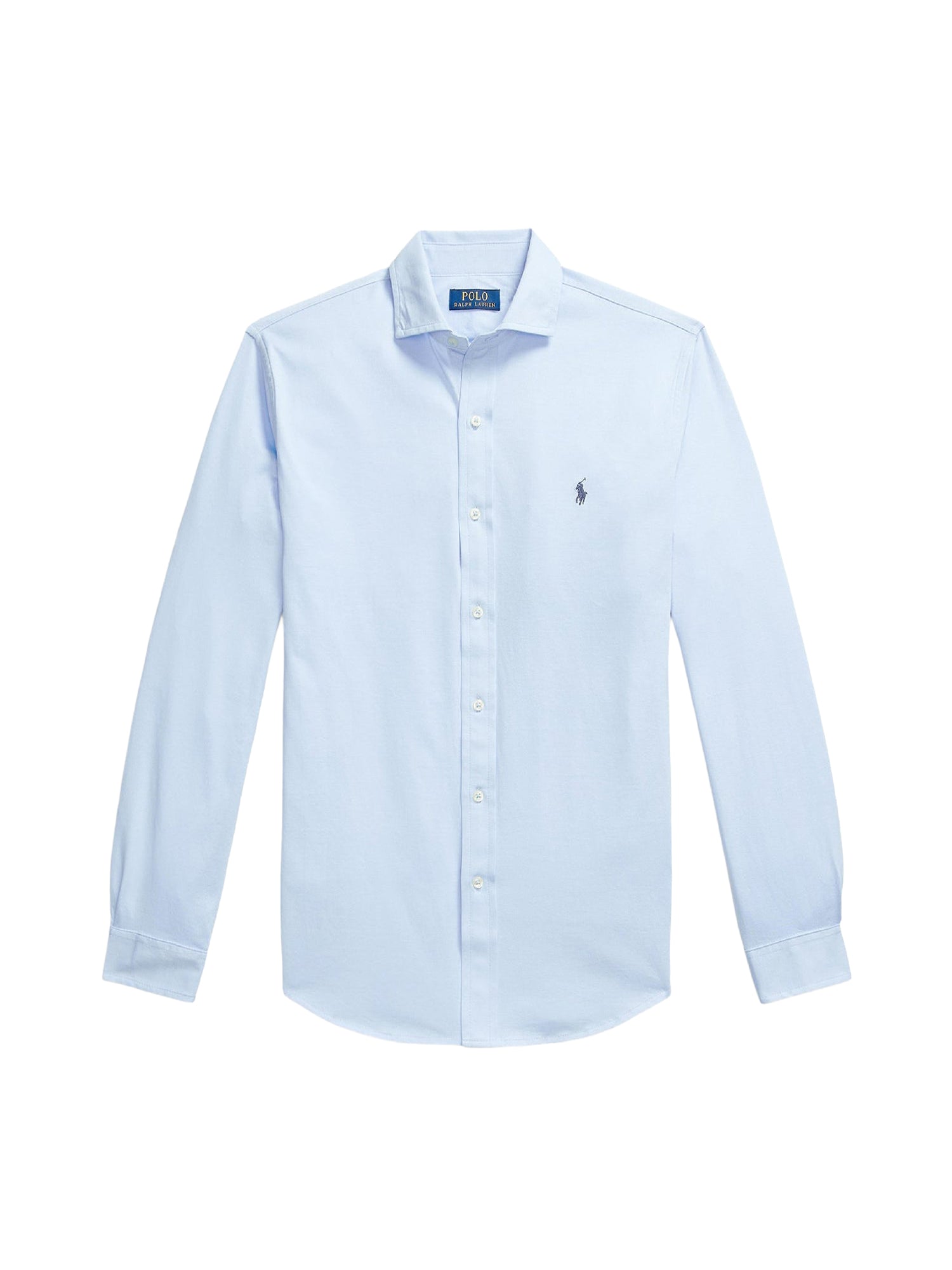 Jersey flared collar shirt - Office Blue
