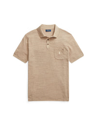 Cotton and linen polo-neck jumper - Vintage Khaki