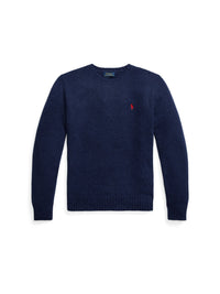 Pull col rond texturé en laine - Bright Navy