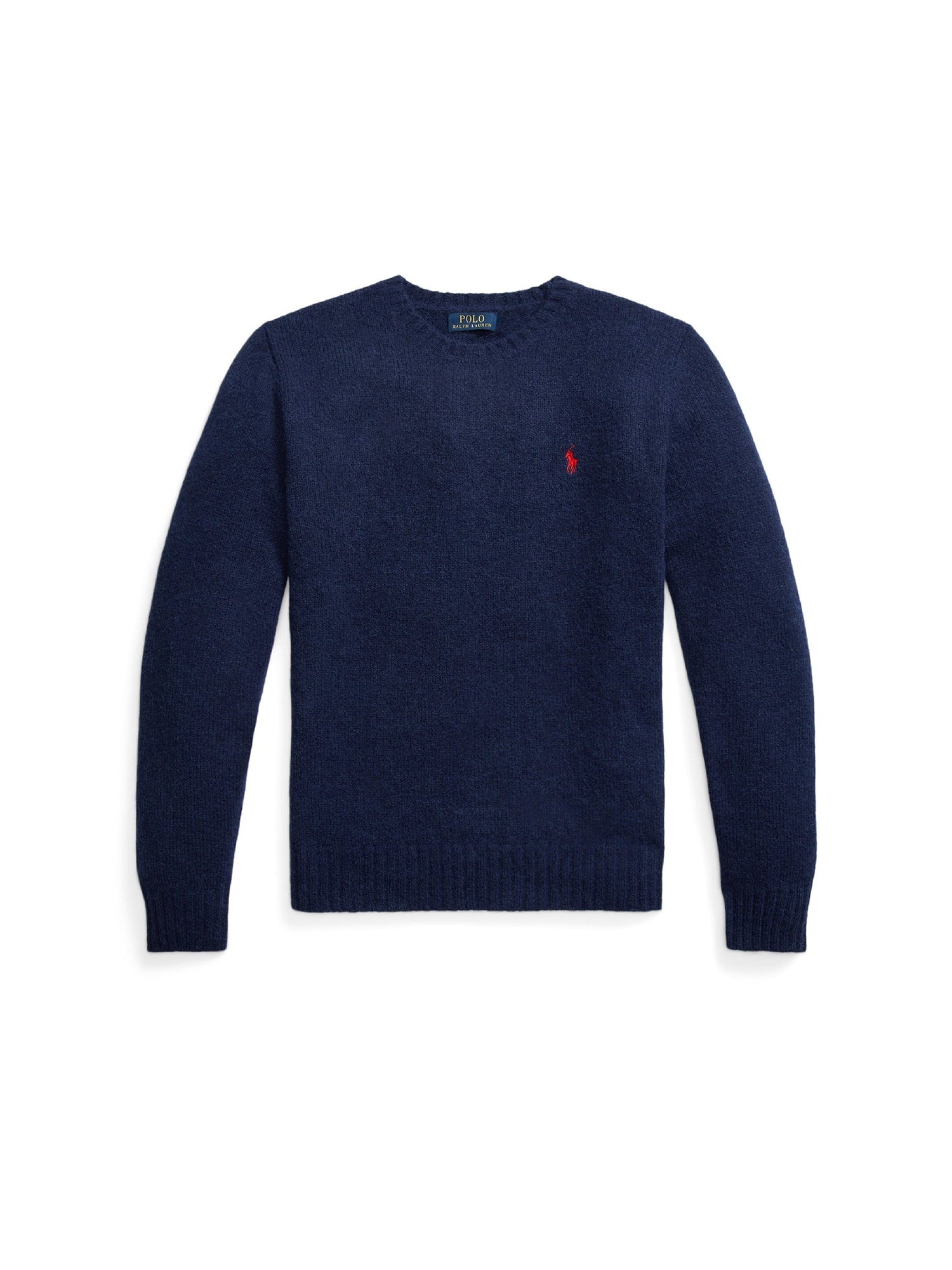 Pull col rond texturé en laine - Bright Navy