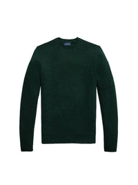 Pull col rond texturé en laine - Moss Agate