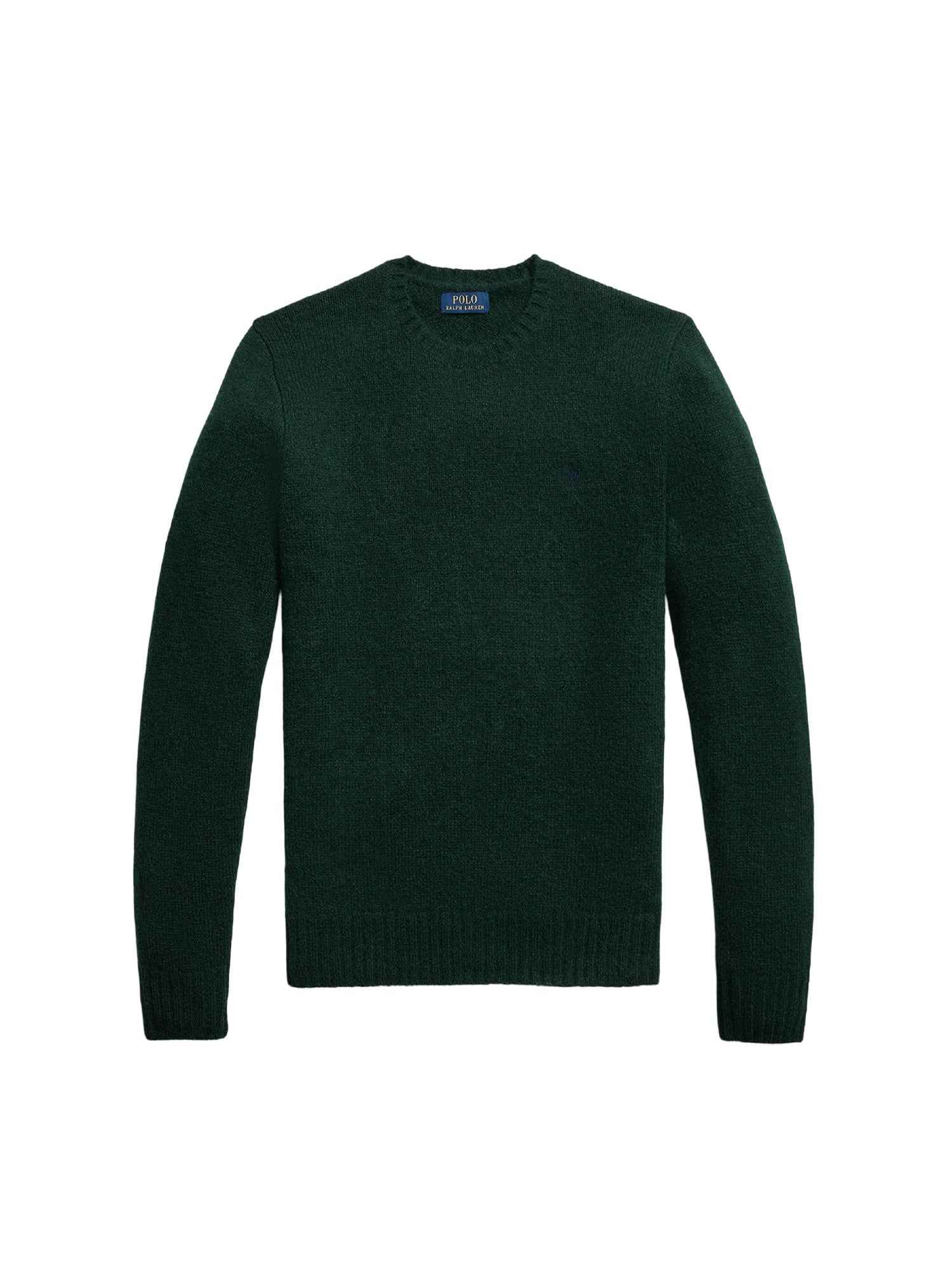 Pull col rond texturé en laine - Moss Agate