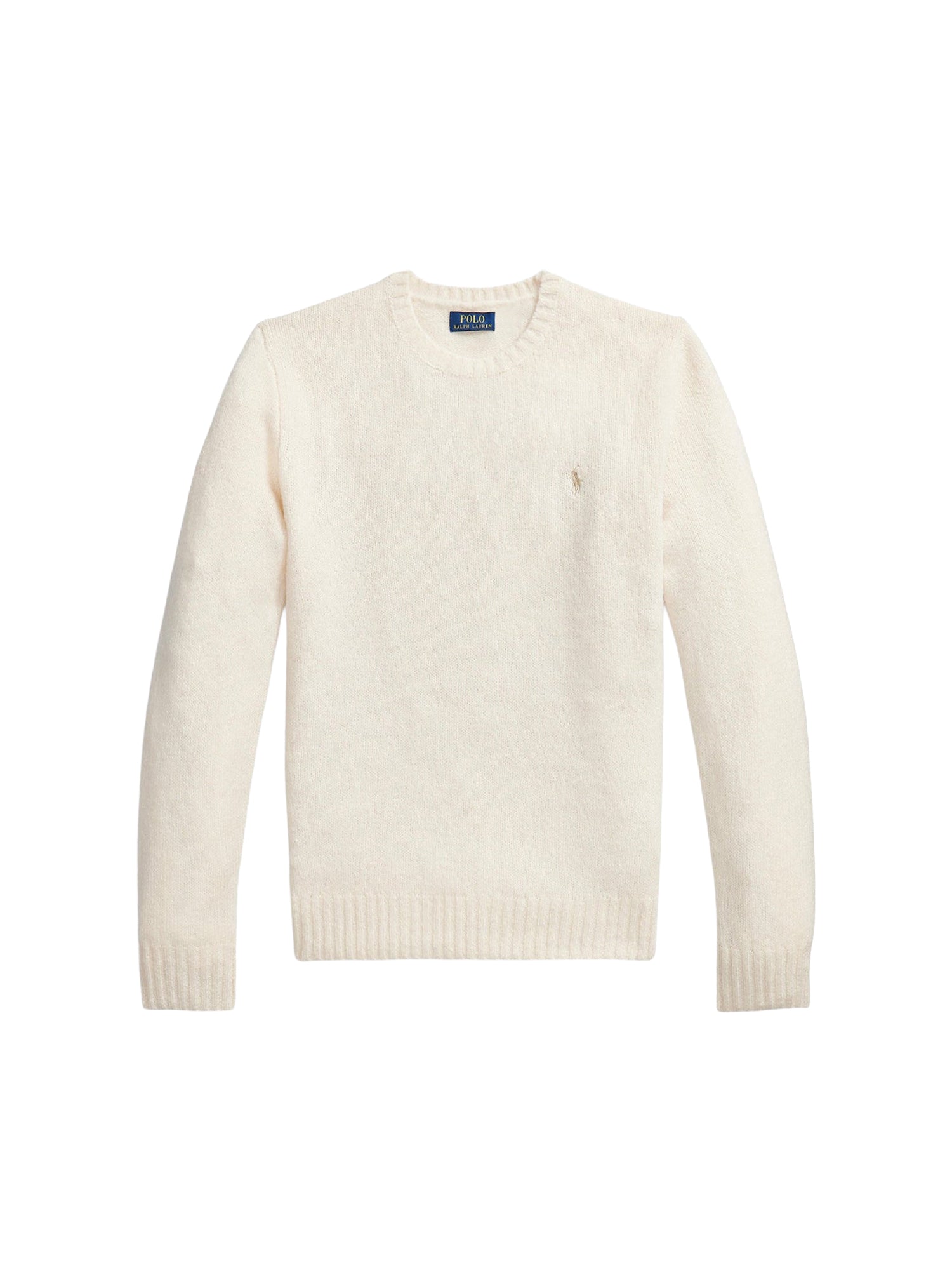 Pull col rond texturé en laine - Cream Tonal Pp