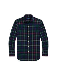 Chemise écossaise ajustée en sergé - Evergreen & Red
