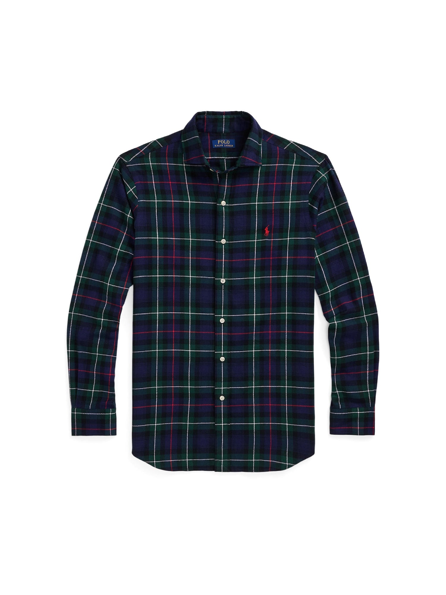 Chemise écossaise ajustée en sergé - Evergreen & Red