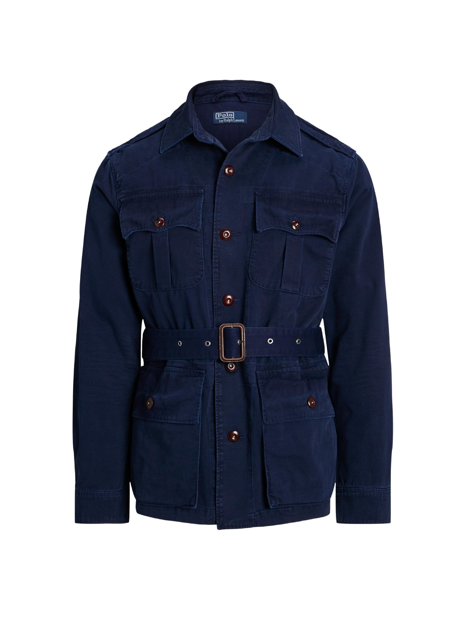 Belted twill utility jacket - Newport Navy