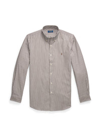 Chemise rayée Custom Fit popeline - Cooper Brown & White