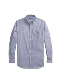 Custom Fit gingham poplin shirt - Navy & White