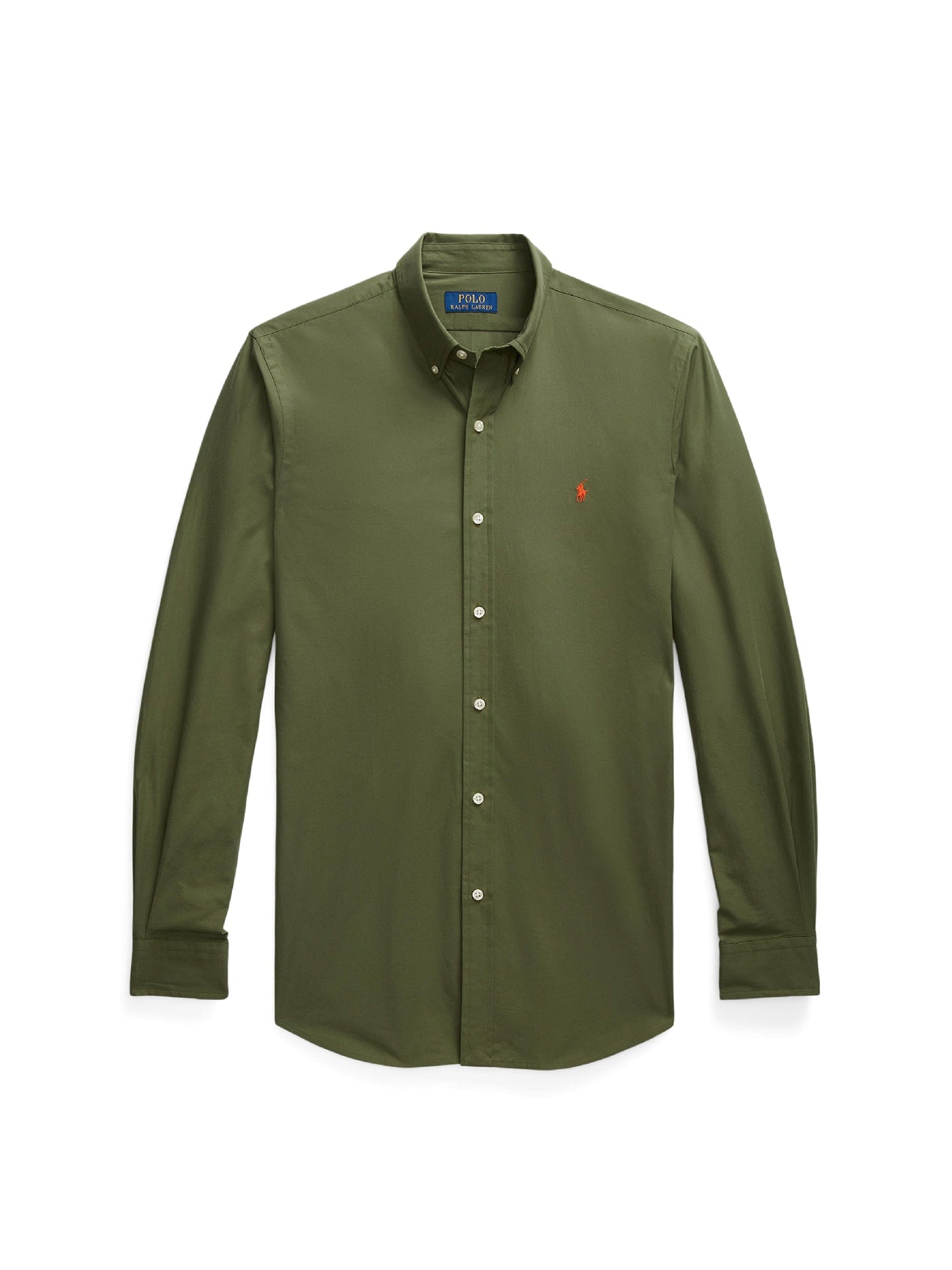 Slim Fit Shirt in stretch poplin - Supply Olive