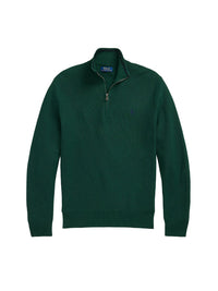 Pull demi-zippé en coton piqué - Vintage Pine