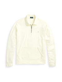 Sweat demi-zippé en coton bouclé - Clubhouse Cream
