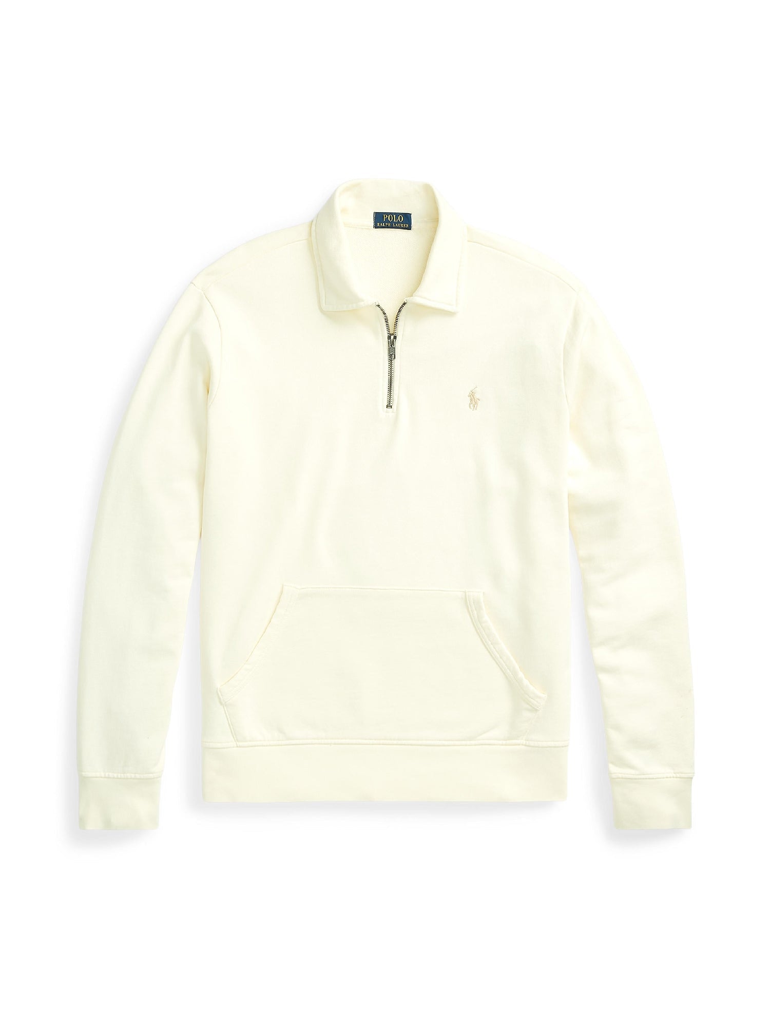 Sweat demi-zippé en coton bouclé - Clubhouse Cream