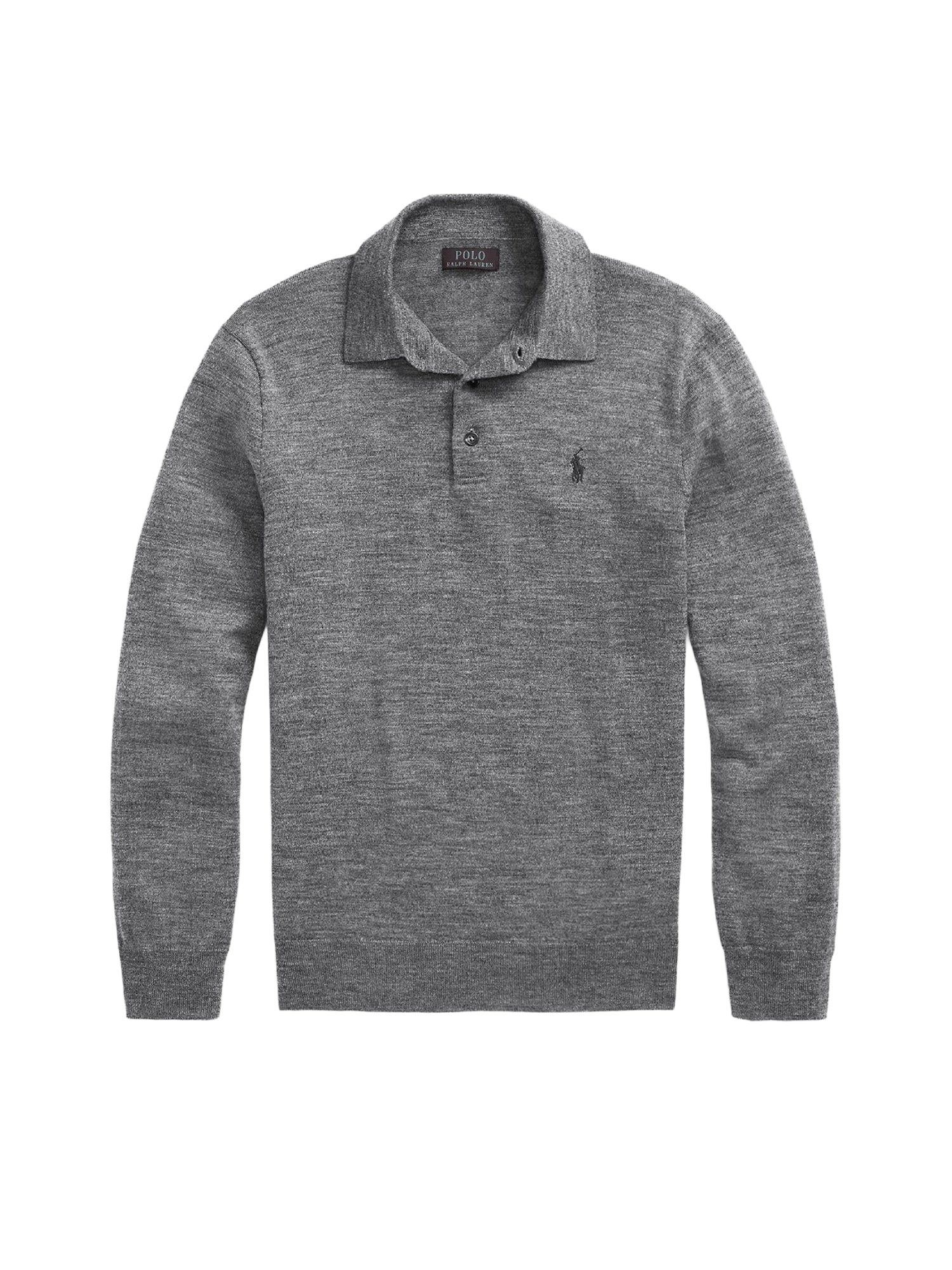 Wool polo neck jumper - Fawn Grey Heather