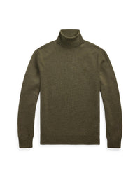 Pull à col roulé en laine lavable - Cargo Olive Heather