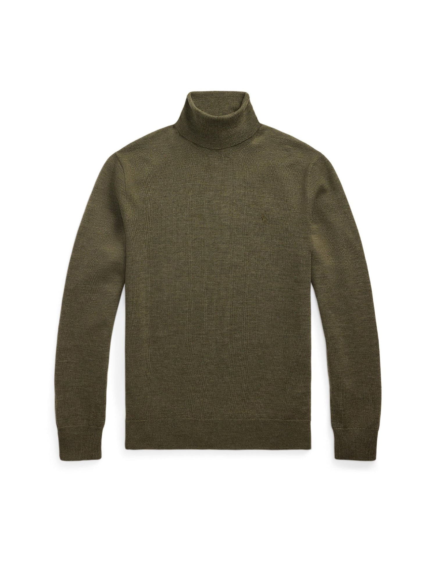 Pull à col roulé en laine lavable - Cargo Olive Heather