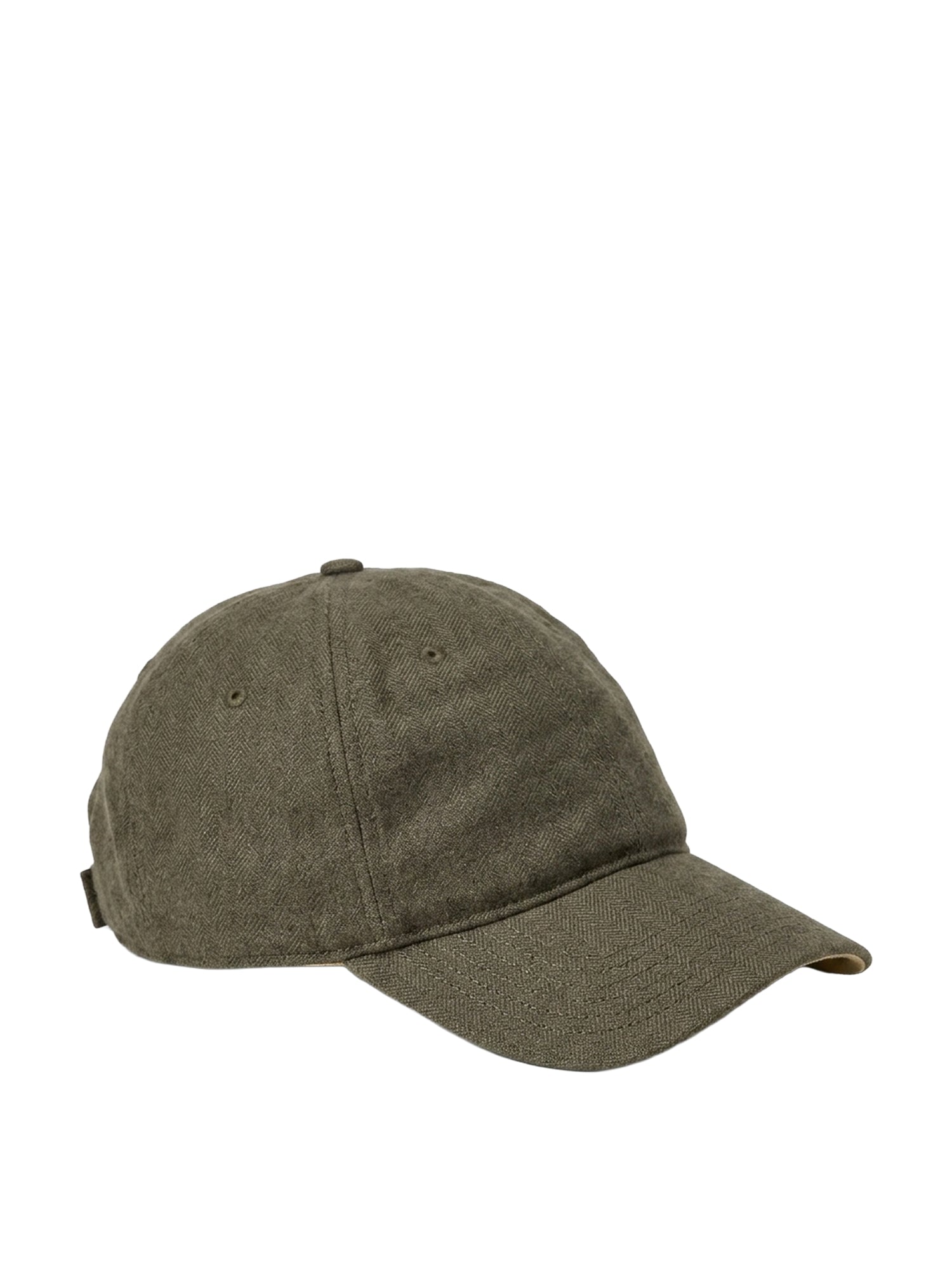 Linen herringbone baseball cap - Ranger Green X