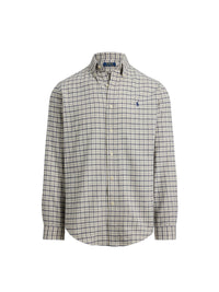 Chemise écossaise Custom Fit en sergé - White, Grey Heather & Multicolore