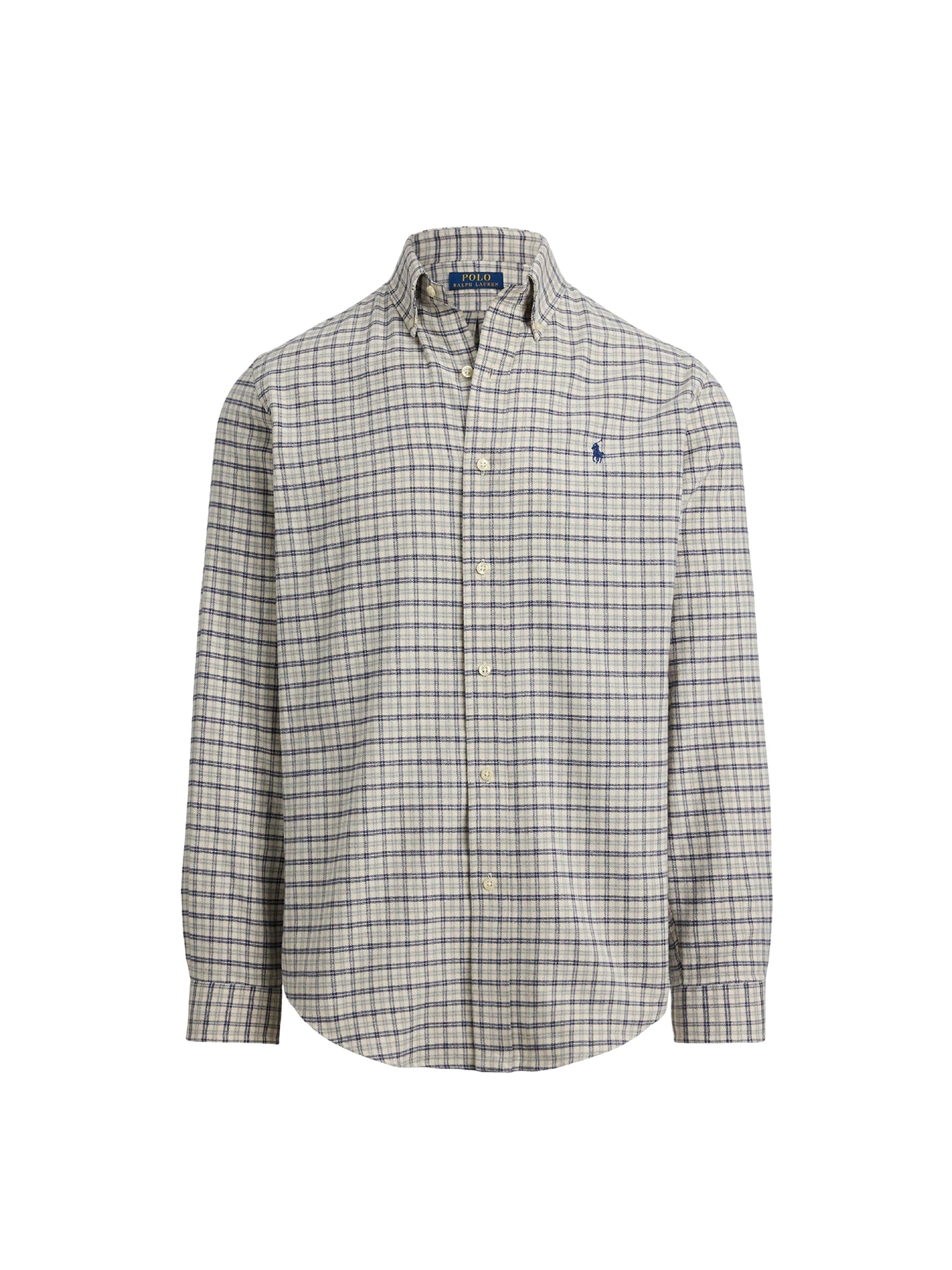 Chemise écossaise Custom Fit en sergé - White, Grey Heather & Multicolore