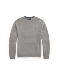 Pull col rond en laine  - Fawn Grey Heather
