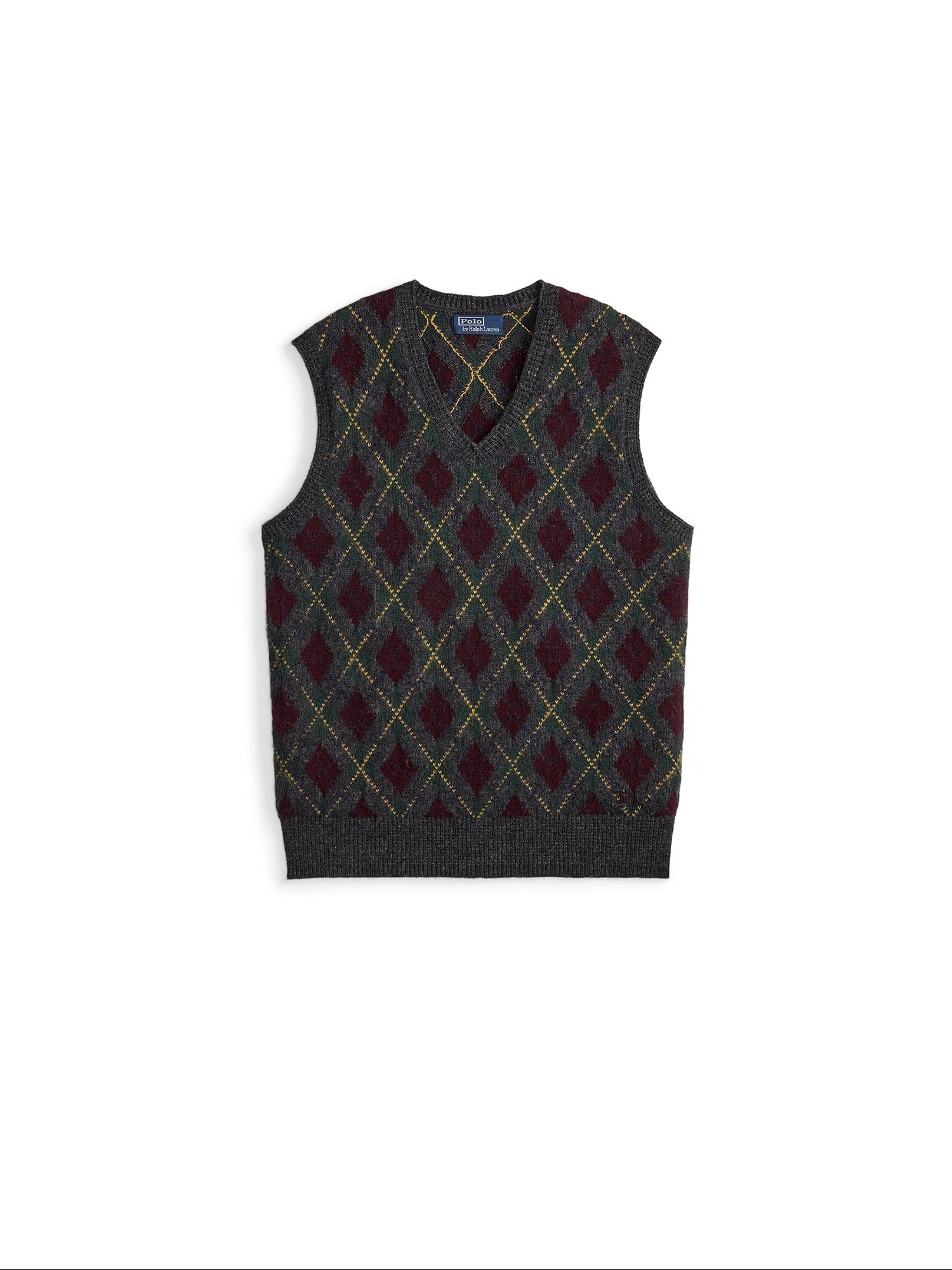 Pull débardeur losanges en laine - Charcoal Combo