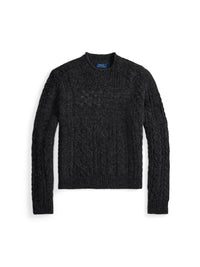 Pull drapeau tricot d'Aran en laine - Dark Granite Heather