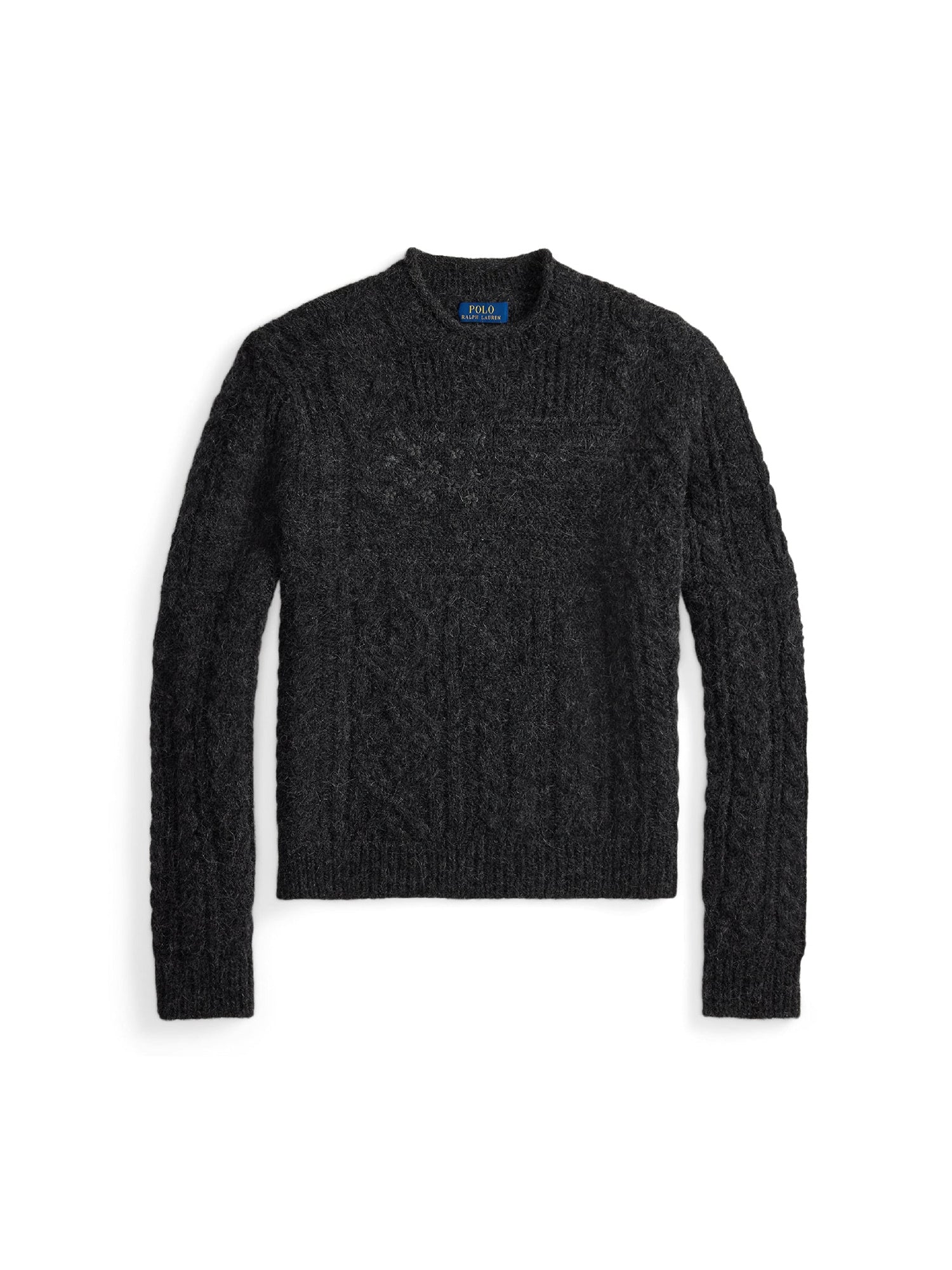 Pull drapeau tricot d'Aran en laine - Dark Granite Heather