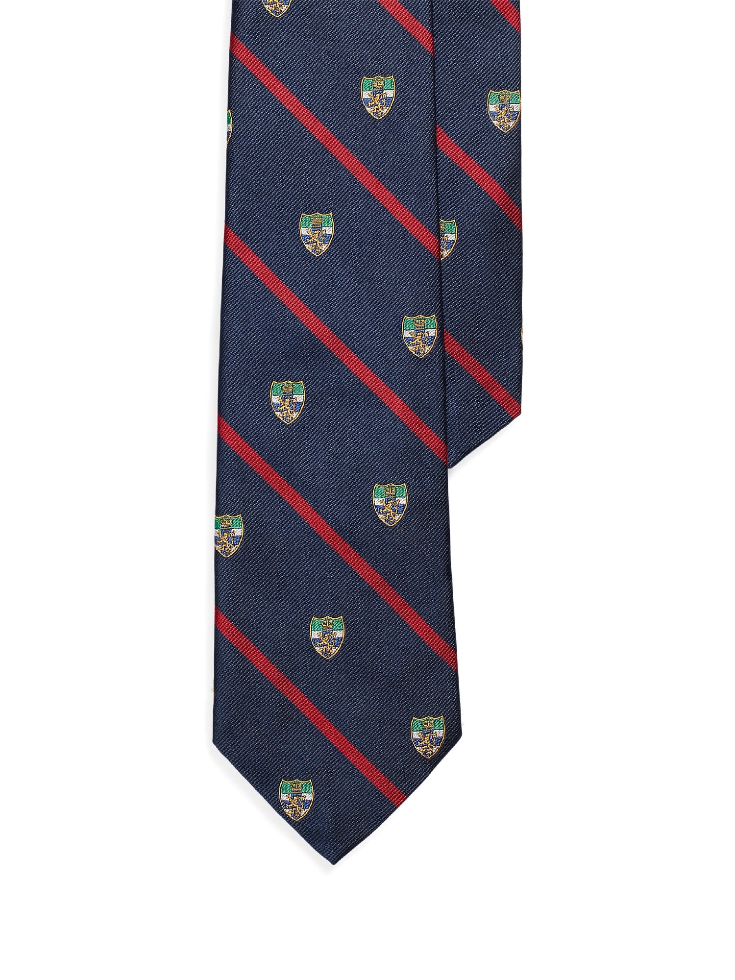 Cravate club rayée en soie - Navy & Red